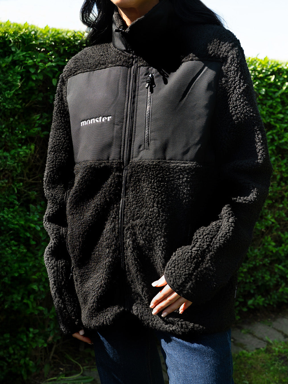 Fleecetröja Powered By Monster Black