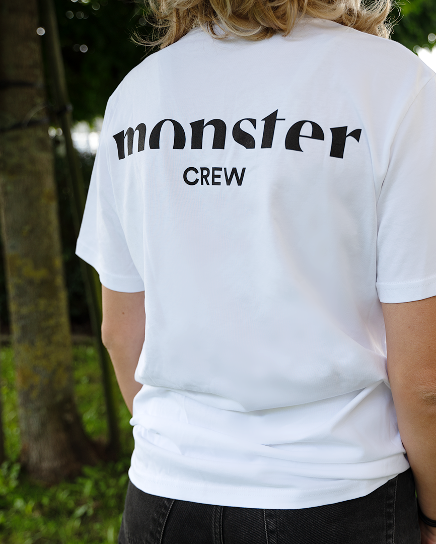 T-shirt White Monster Crew