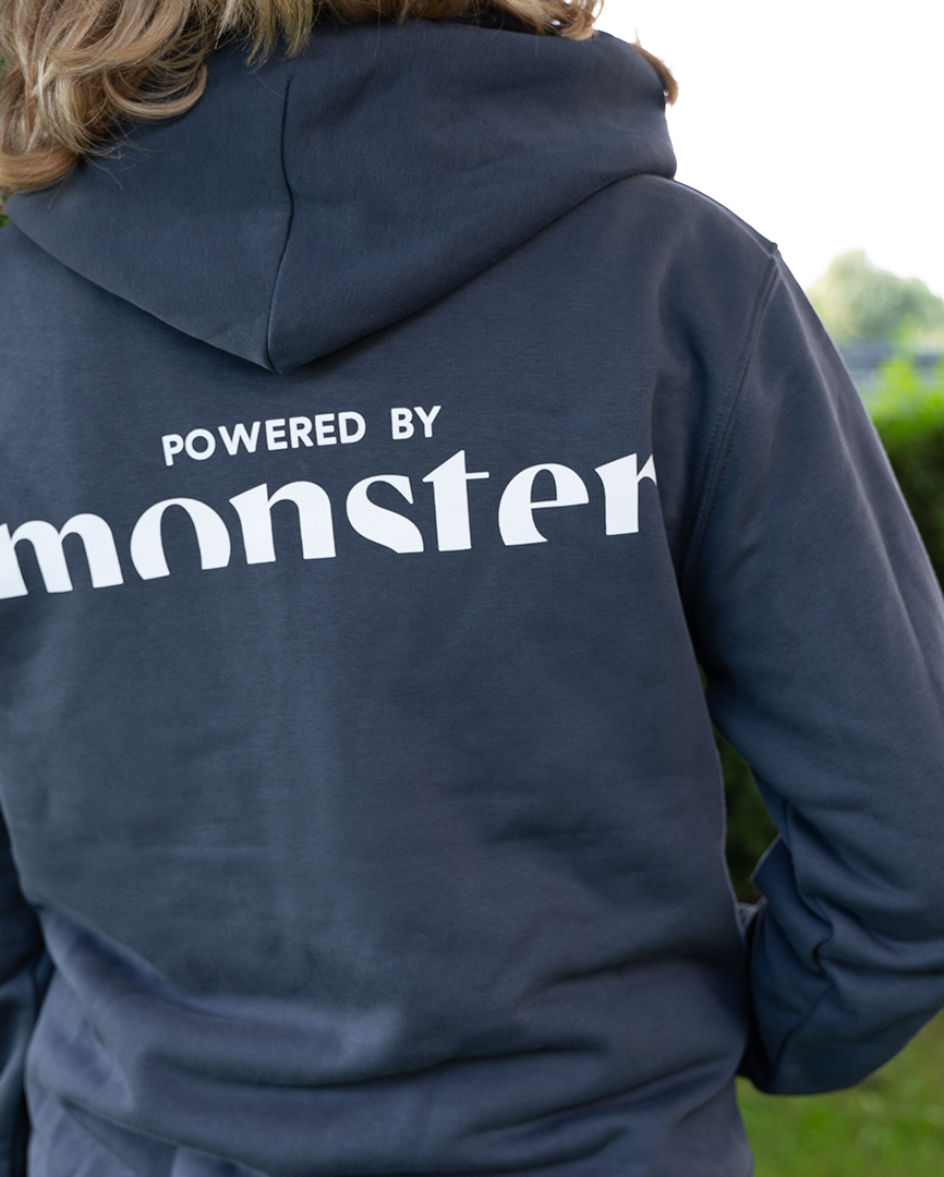 Hoodie Powered by Monster India ink Gray
