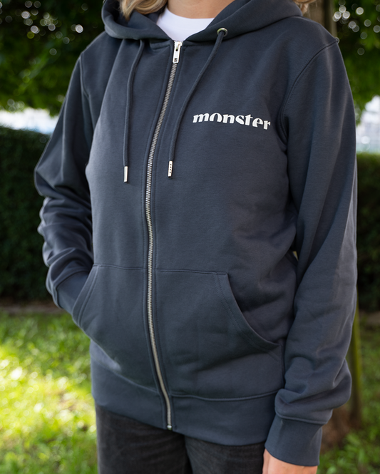 Hoodie Powered by Monster India ink Gray